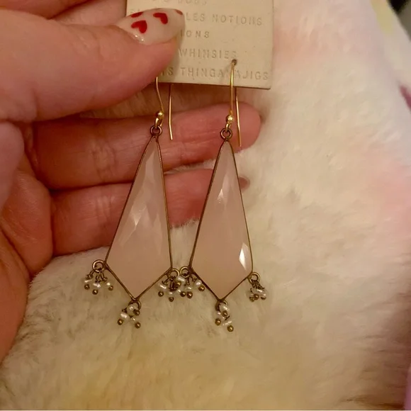 Anthropologie Rose Quartz tEarrings - Picture 5 of 6